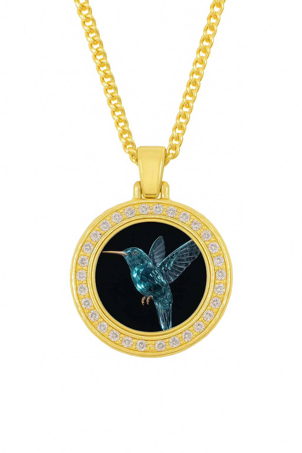 collier médaille couleur Or