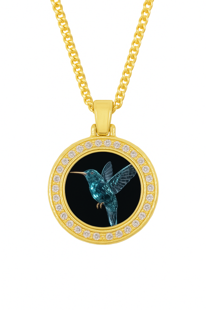 collier médaille couleur Or